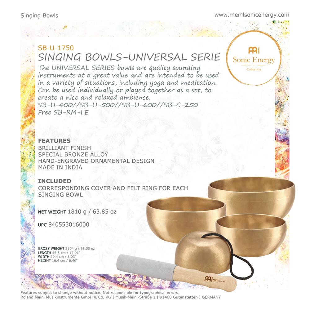 Meinl SB-U-1750 Universal Singing Bowl Set