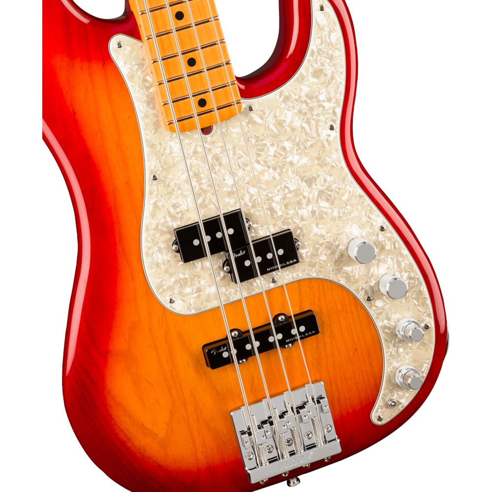 fender american ultra precision bass plasma red burst